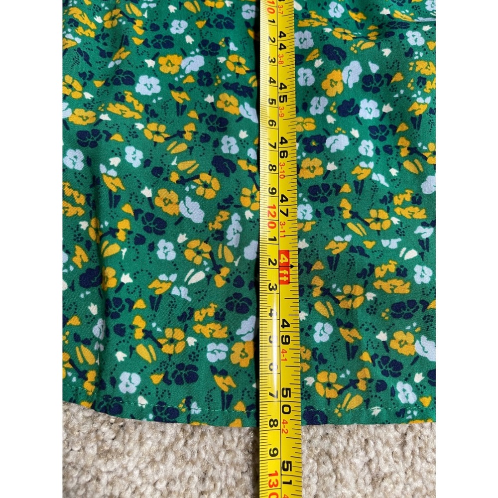 Talbots Ditsy Floral Midi Shirt Dress Long Sleeve Belted Pockets 12 Cottage - Picture 11 of 12